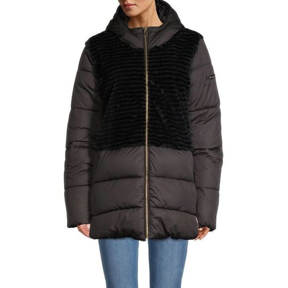 VIA SPIGA Reversible Faux Fur Hooded Puffer Jacket - Picture 5 of 5